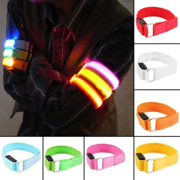 

elbow & knee pads arm warmer belt bike led armband safety sports reflective strap snap wrap band drop 2021 1, Black;gray