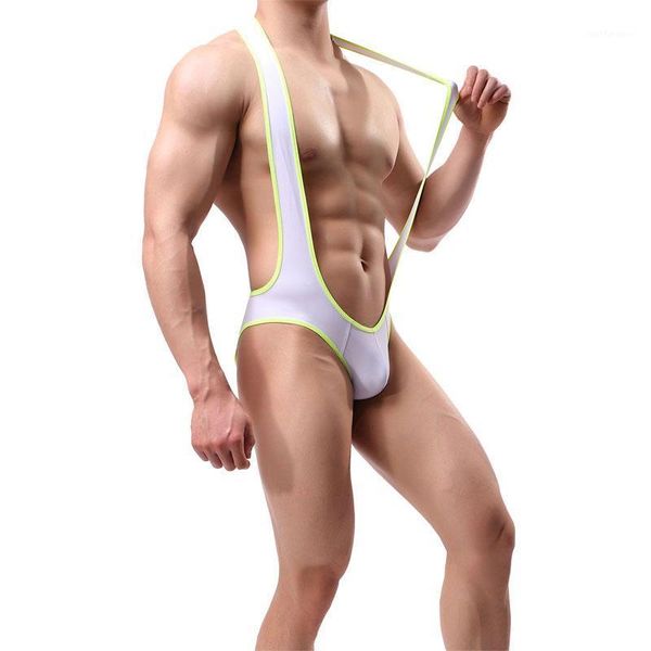 

mens undershirts jumpsuits wrestling singlets leotard underwear backless bodysuits male open bubriefs jockstrap1, Black;brown