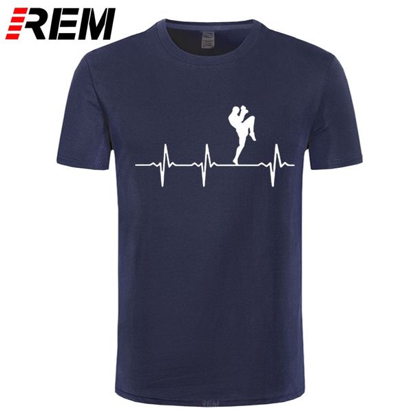 

rem новое прибытие бренда муай тай heartbeat printed лето с коротким рукавом o шеи топы смешной tee спорта толстовка с капюшоном hoodie мужч