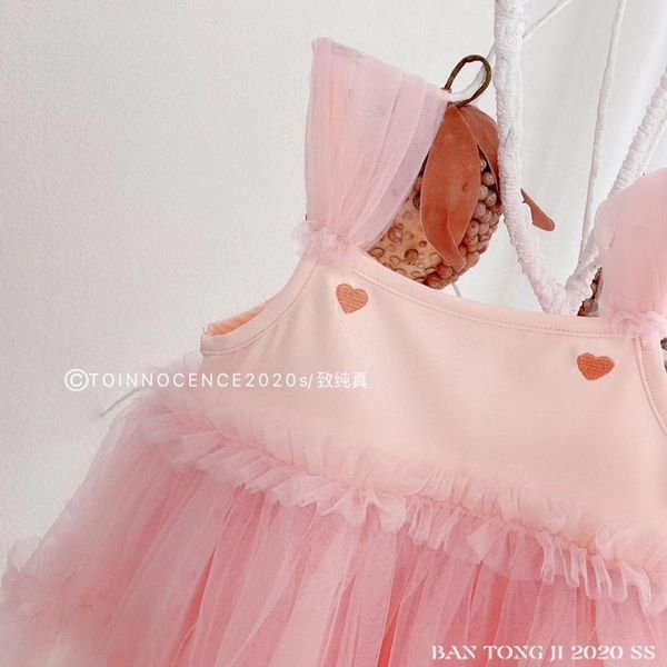 

2020 summer pink lace princess girl dress for teenager girl birthday party clothing kid wedding dress presale in mid march t200709, Red;yellow