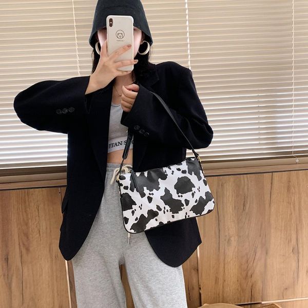 

fashion animal pattern women shoulder underarm bag leopard cow handbag tote pu fashion underarm shoulder tote bags