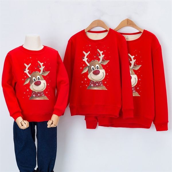 Christmas sweatshirt família olhar roupa elk cervos família combinando outfits inverno novo ano novo xmas camisola mamãe pai mãe me vestuário lj201111