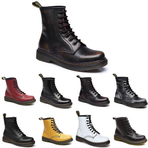

non-brand fashion 2020 designer ankle boots men women wineter martin boots wipe wine red black motorcycle boots 35-44 item 14 wholesale, White;red
