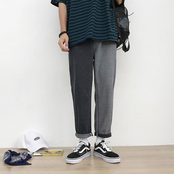 

2020 summer men's splicing color stretch slim fit jeans fashion trend casual pants hit color tide loose trousers plus size -3xl1, Blue