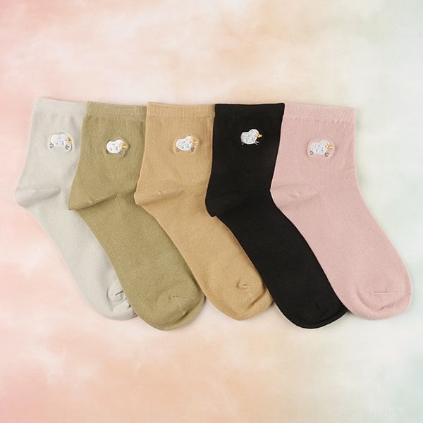 

naiil spring 2020 новых женских вышитой сова вышитых носков среднее разносторонней тенденции чистой хлопка женской среда трубка носков 4cvrm, Black