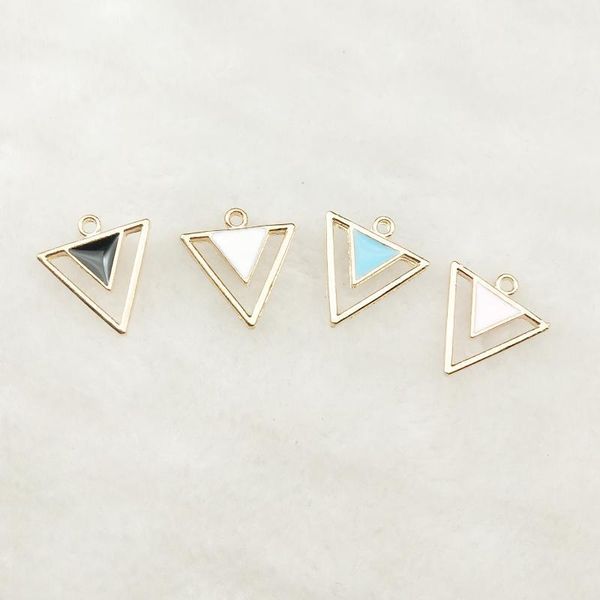 

charms 10pcs enamel triangle charm jewelry accessories earrng pendant bracelet necklace zinc alloy diy finding 17x18mm1, Bronze;silver