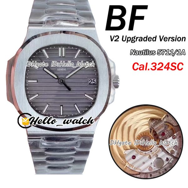 

bf new 40mm v2 5711 5711g cal.324sc automatic mens watch gray textured dial stainless steel bracelet sport watches hwpp hello_watch, Slivery;brown
