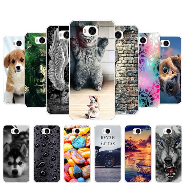 

роскошные полный протектор раковины honor играть 5 cun-u29 тпу телефон дела для ascend y5ii мода bloom печати силиконовая задняя крышка