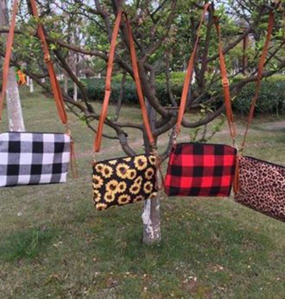 

plaid crossbody bag women buffalo shoulder handbag clutch purse gift plaid shoulder bag 4 colors kka8125, Black
