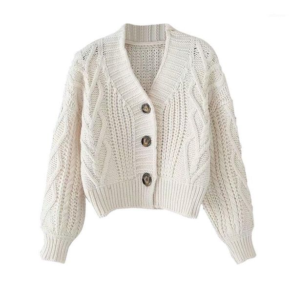 

autumn and winter women's knit cardigan short cardigan chic students loose solid color single-breasted sweater gd1491, White