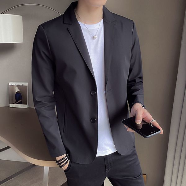 

spring 2021 new suit listing solid simple male fine jacket m-5xl shipping 6ux5, White;black