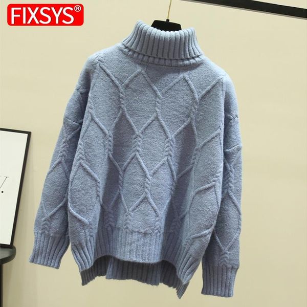 

women's sweaters 2021 autumn winter oversize turtlenect thick wool cashmere sweater pullovers women long sleeve female casual big jumpe, White;black