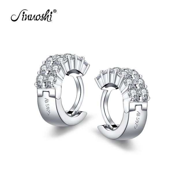 

ainuoshi fashion 925 sterling silver round cut cz double row drill earrings silver earring for women wedding party jewelry y200106, Golden
