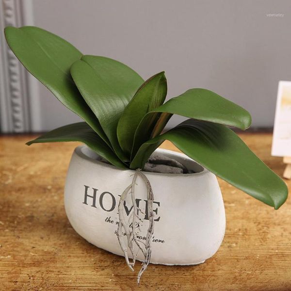 

decorative flowers & wreaths 1pc artificial plant butterfly orchid leaf diy home office deskbonsai auxiliary material flower decoration