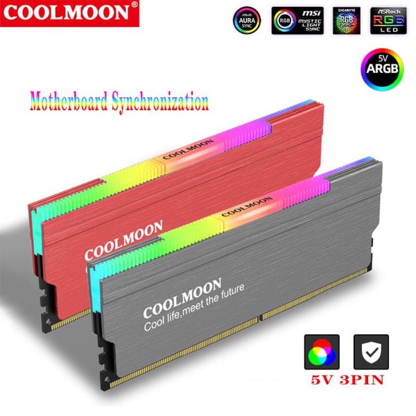 

fans & coolings memory heatsink cooler radiator shell rgb argb synchronization color heat sink desksever ram cooling vest for ddr3 ddr4