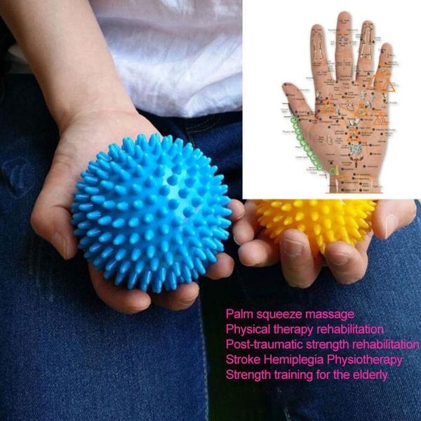 

durable pvc spiky massage ball trigger point sport fitness hand foot pain relief plantar fasciitis reliever hedgehog 7cm balls