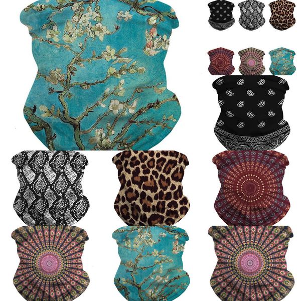 

leopard pattern print bandanas outdoor mountaineering hiking mask multi-purpose holiday magic headscarf fashion headwear ocicf