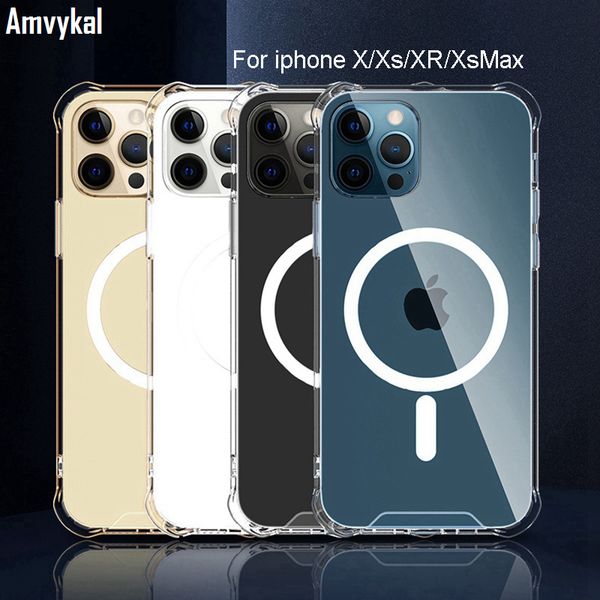 

clear acrylic tpu case for iphone xr iphone xs max case for magsafe wireless charging drop protection bag iphone x cover