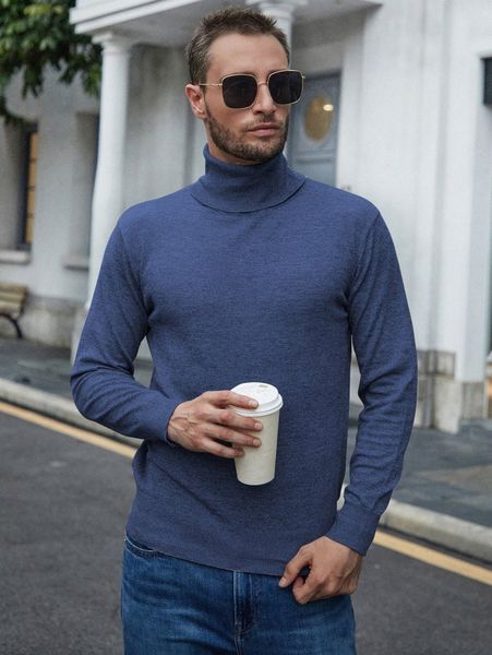 

men turtleneck marled knit sweater m498#, White;black