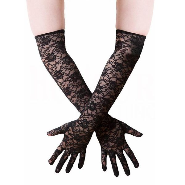 

bridal wedding gloves girls lace gloves black ivory white pink gloves summer mittens party prom full finger fishnet h sqckne