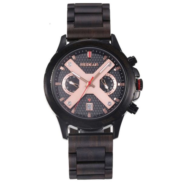 

multifunctional new redear products wood selling all waterproof men's quartz watch 2021, Slivery;brown
