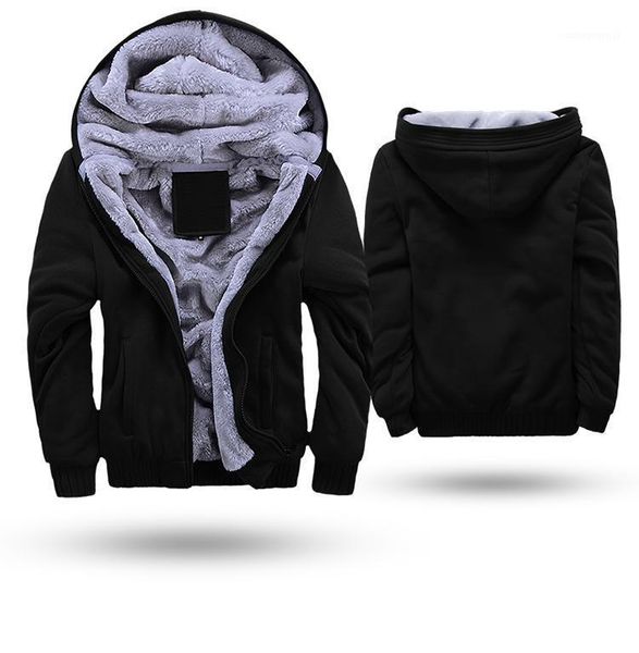 

men's hoodies & sweatshirts plus size black men 2021 winter thick men's hooded sweatshirt male warm fur lined sportswear jacket tr