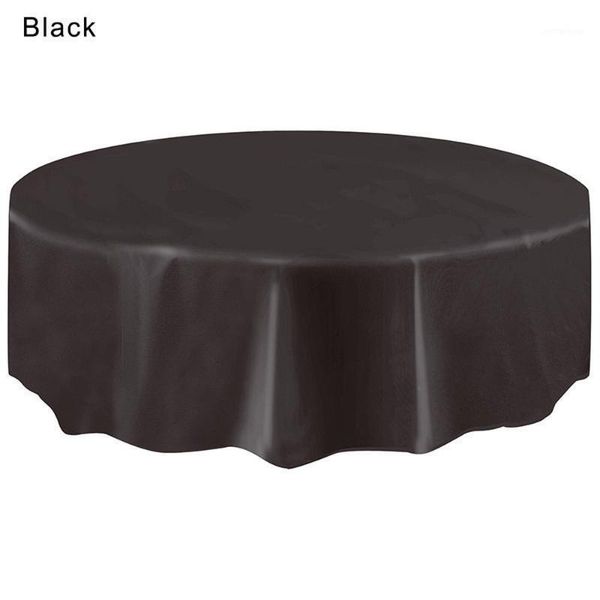 

disposable dinnerware 1pcs 2.13m round plastic tablecloth table cover solid color cloth for christmas birthday wedding party el decoration 2