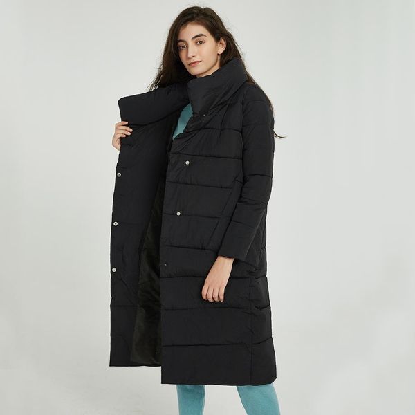 

wixra solid warm long jas katoen womens stand women kraag winter jackets women's new parka all base game exit pfmuc, Black