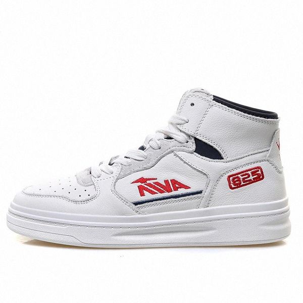 

2020 autumn early winter shoes women genuine leather sneakers fashion brand young ladies high sneakers white shoes a2592 #eb3t, Black