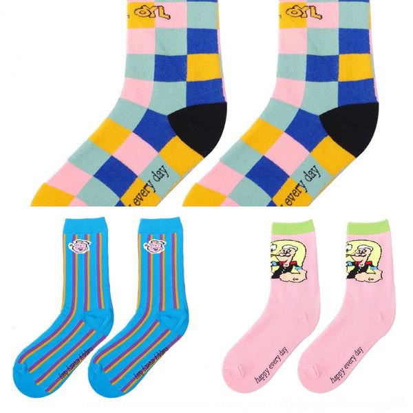 

73sdl new and winter stockings color socks silk sockscotton socks socksartistic abstract autumn personalized women's cotton popeye a0iq, Black