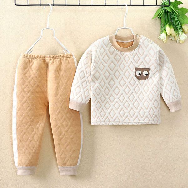 

three-layer thickened cotton thermal children's underwear new set in winter syqp, Blue;red
