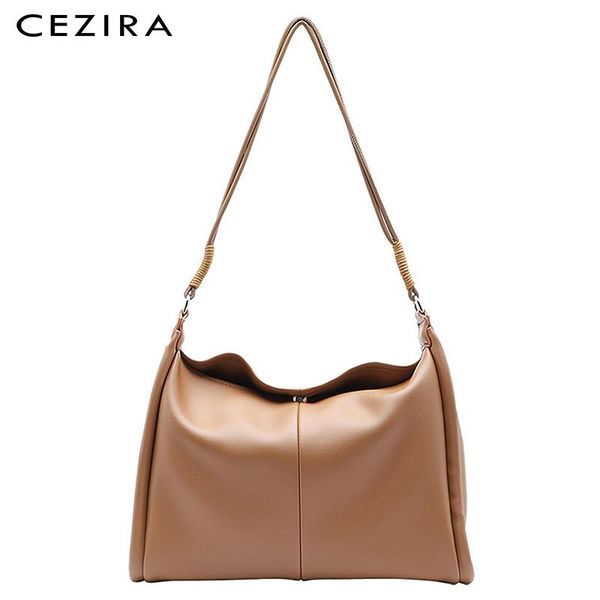 

totes cezira brand designer pu vegan leather shoulder bags for women fashion large hobo handbags female casual daily purse travel bag