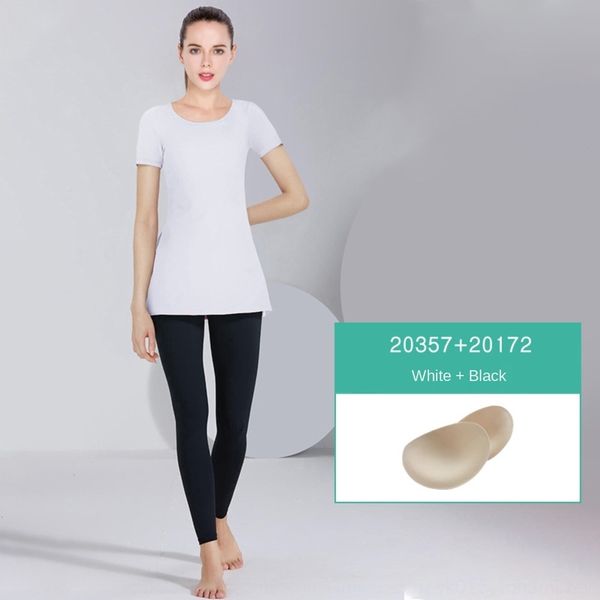 

ff3wg 2020 yoga new summer fitness suit women's short t-shirt sleeve round neck pants split two-piece t-shirt stretch personalized yoga