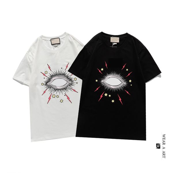 

men eyes print t-shirt couple clothes casual fashion women trendy tees white black color