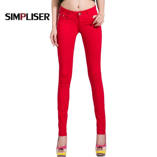 Брюки женские белые красные черные 20 конфеты цвет женские джинсы брюки плюс размер тощие брюки стрейч джинсы леггинсы Femme Pantalon 201105