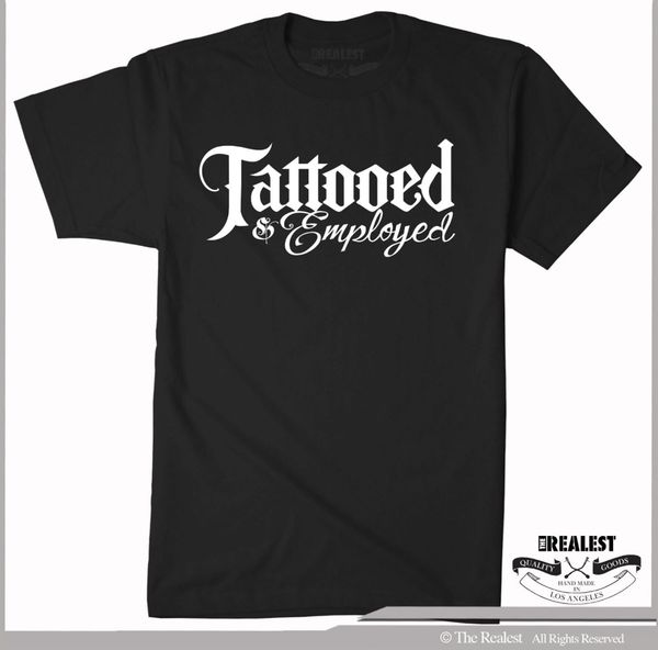 

tattooed & employed black t shirt sizes m low rider biker tattoo style new men clothing shirts sport hooded sweatshirt hoodie