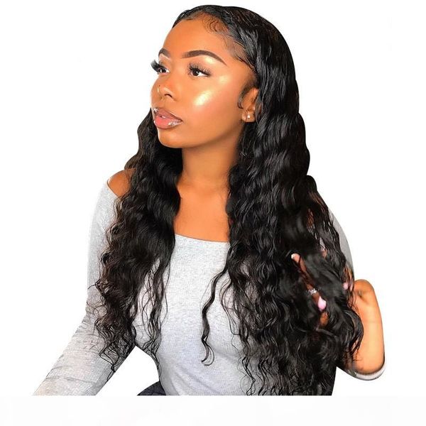 

естественный цвет человеческих волос фронта шнурка парики сыпучие глубокая волна полный парики шнурка перуанский волос девственницы парики ш, Black;brown