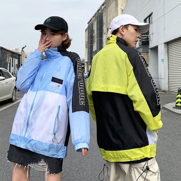 

709-f012-p60 20 summer wear lovers sunscreen coat color spelling color jacket loose coat male, Black;brown