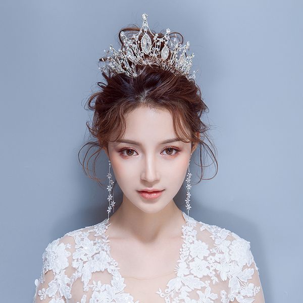 

2020 new dress headdress bride mori xianmei chaoxian luxury hair accessories wedding atmosphere crown jewelry, Silver