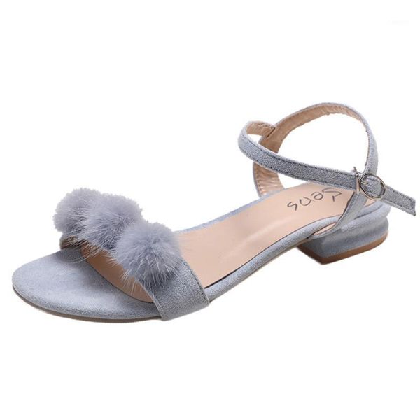 

sagace women sandals flat bottom 2020 ladies casual fashion feather sandals word buckle low heel office ladies commuter shoes1, Black