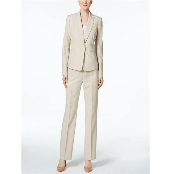 

women pant suit new female elegant formal business work wear suits women's long sleeve blazer ladies trousers office suit custo, White