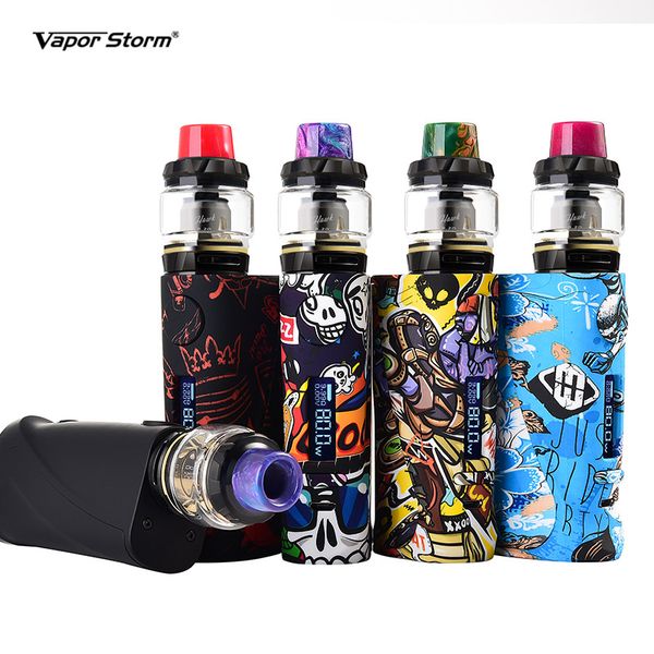

Vapor Storm ECO Pro Box Mod Vape Kit OLED Screen TC Variable Power 80w Hawk Tank 6ml 510 Electronic Cigarette Kit Without Battery