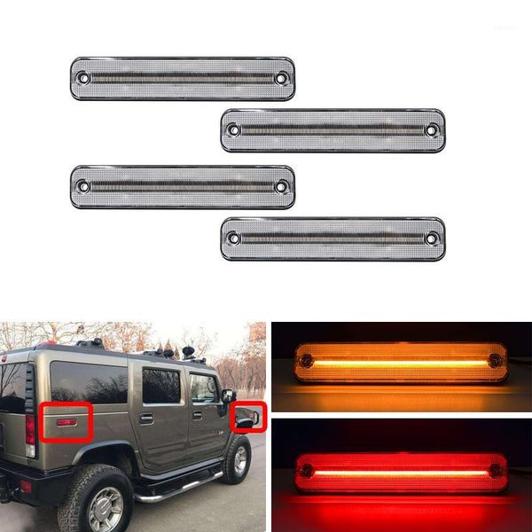 

emergency lights 4pcs front & rear led side marker for hummer h2 2003 2004 2005 2006 2007 2008 2009 clear smoke turn signal lamp1