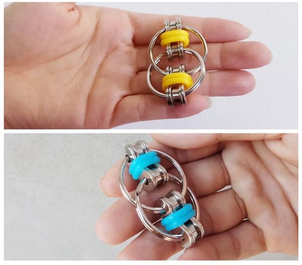 

key ring fidget spinner gyro hand spinner metal toy finger keyring chain hand spinner toys for reduce decompression anxiety party gift
