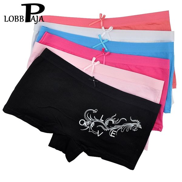 

lobbpaja wholesale lot 12 pcs underwear women cotton boxers shorts ladies panties floral boyshorts knickers lingerie intimate 201112, Black;pink