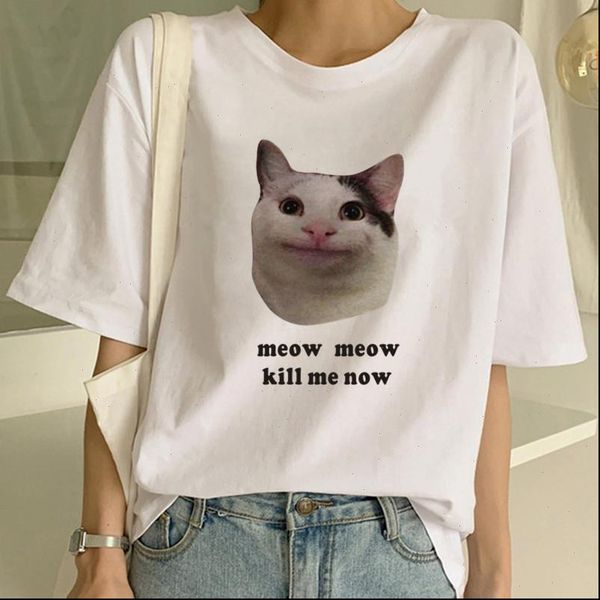 

harajuku cat t shirt women casual funny cartoon print tshirt harajuku fashion t shirt summer short sleeve tees female, White