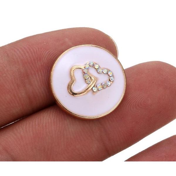 

10pcs 2019 new rose gold snap jewelry crystal double love heart 18mm metal snap button fit snap bracelet v sqcmvg new_dhbest, Bronze;silver