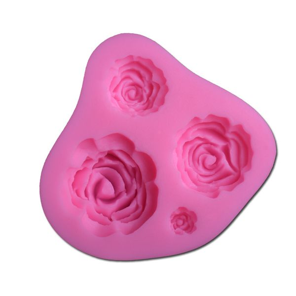 

4 roses flower silicone diy cake molds wedding cupcake er fondant cake decorating tools sugar craft candy clay chocolate gumpaste moulds