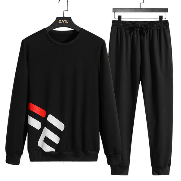 

autumn spring and brand new ins korean fashion loose men's leisure sports sweater knitted two-piece set, Gray