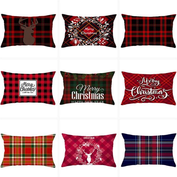 

cushion/decorative pillow christmas cushion cover 30x50 pillowcase lattice letter printed sofa cushions decorative throw home decor pillowco